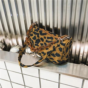New Popular Bag Fashion All-Match Texture Animal Print Shoulder Bag Western Style Leopard Print Underarm Shoulder Bag