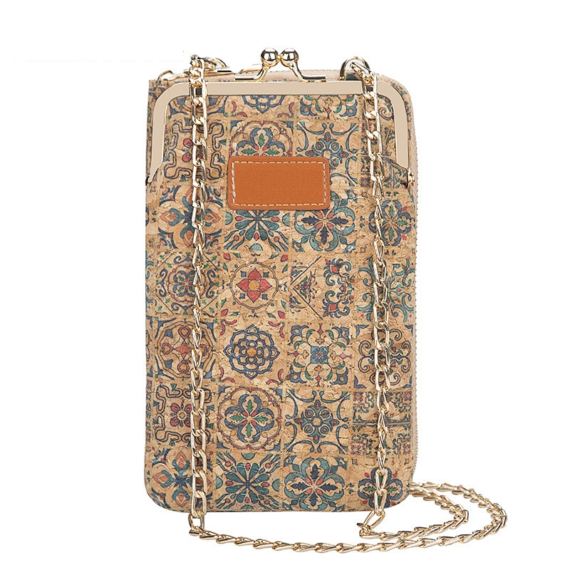 Fashion Wood Grain Women'S Shoulder Bag Chain Mobile Phone Bag Ladies Shoulder Messenger Bag
