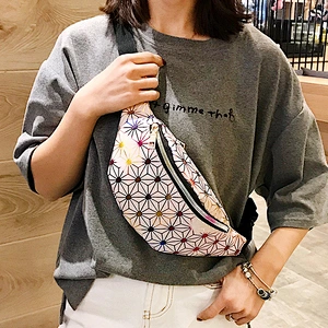 Geometric Wholesale Waterproof Glitter Shiny Women Custom PU Bum Bag Girls Hologram Waist Bag Holographic Fanny Pack
