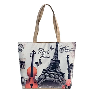 2019 New Arrivals Handbags Women Custom Printed Durable Canvas Shopping Sling Bag