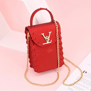 New Cute Mobile Phone Purses Cases Small Crossbody Women Jelly Handbags Tote PVC Luxury Bags Jelly Mini Crossbody Bag