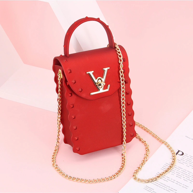 New Cute Mobile Phone Purses Cases Small Crossbody Women Jelly Handbags Tote PVC Luxury Bags Jelly Mini Crossbody Bag