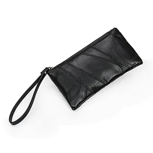 Custom high quality fashion long wallets genuine leather women card wallet
