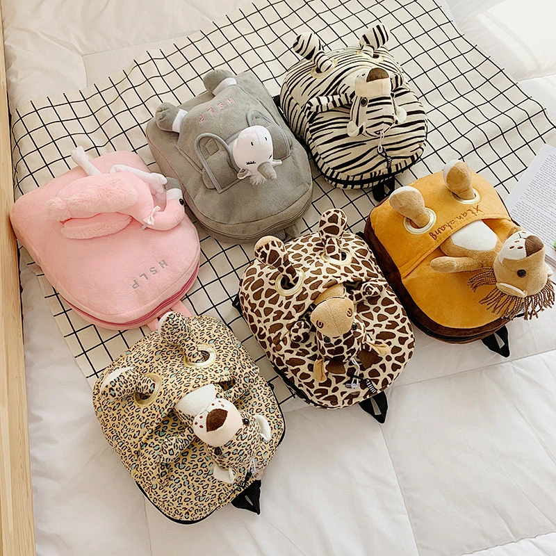 Wholesale Children Boy Girl School Bag Zoo Animal Kid Backpack Plush Toy 3d Cartoon Backpack
