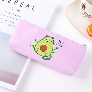Customized Korean Cartoon PU Avocado Pencil Case Cute Creative Stationery Bag Pencil Case