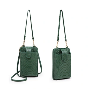 Fashion embossed crocodile leather cell phone crossbody bag wallet mobile phone bags cases