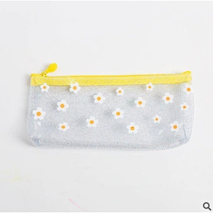Transparent PVC Pencil Bag Portable Large Capacity Student Stationery Storage Clear Pencil Box