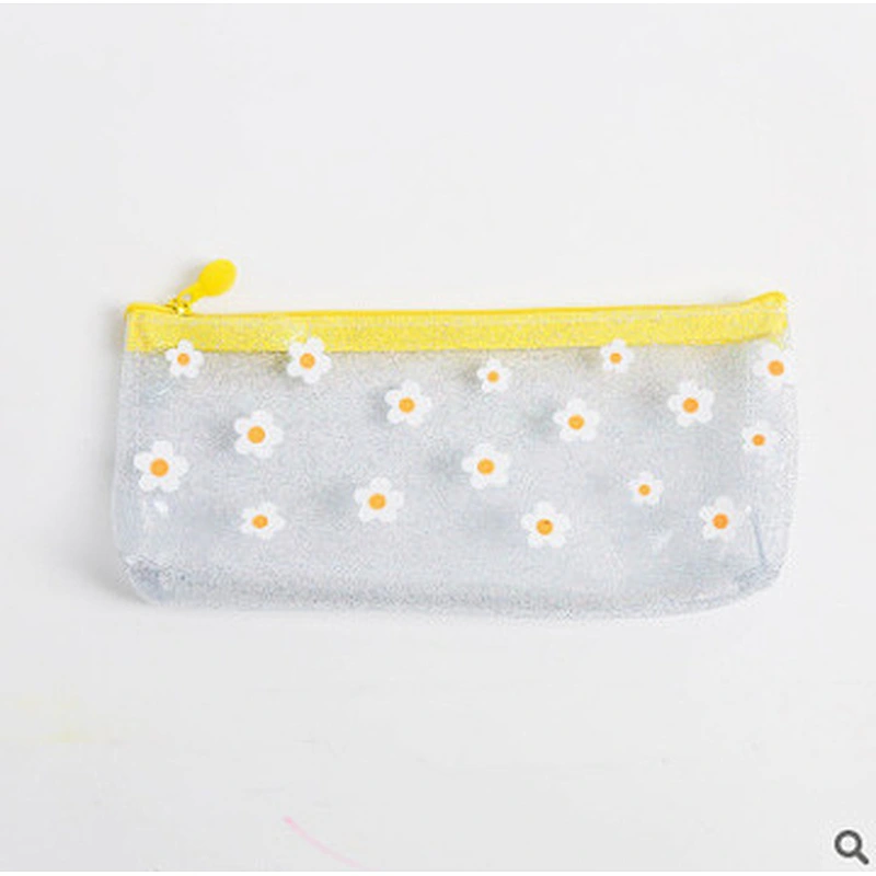 Transparent PVC Pencil Bag Portable Large Capacity Student Stationery Storage Clear Pencil Box