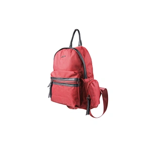 Women Red Polyester Backpack Trendy Traveling Backpack School Bag