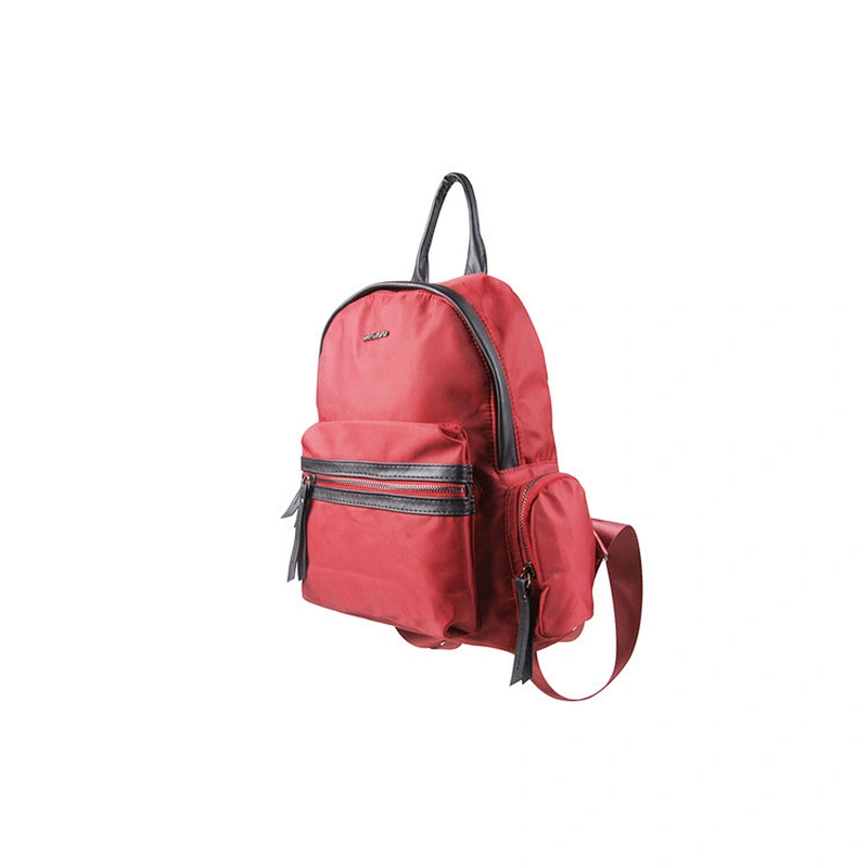 Women Red Polyester Backpack Trendy Traveling Backpack School Bag