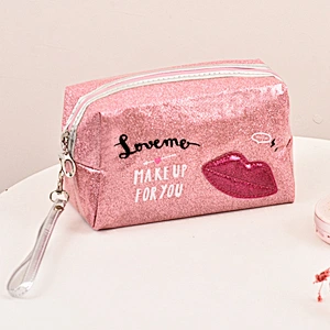 Custom Logo Lipstick Storage PVC Fashion Shiny Jelly Mini Cosmetic Bag Multifunctional Portable Travel Makeup Bag