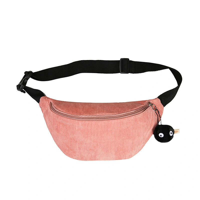 Japanese Harajuku personality funny corduroy messenger bag female cute ugly girl soft sister breast bag female