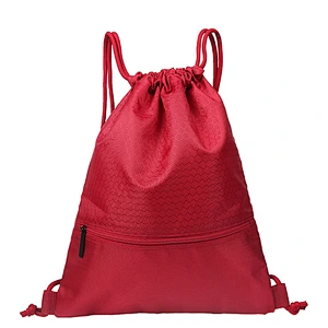 Custom promotion 2019 gym drawstring bag nylon drawstring backpack bag