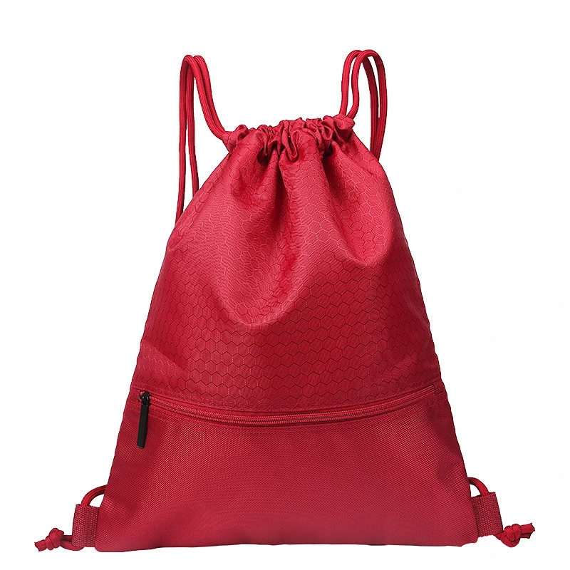 Custom promotion 2019 gym drawstring bag nylon drawstring backpack bag