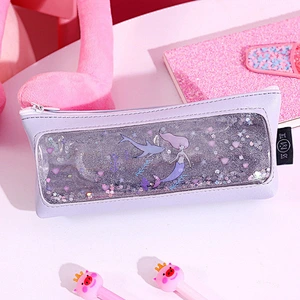 Wholesale Kids Funny Laser Pvc Pencil Case Shining Bag, Glitter Clear Pvc Pencil Bag With Zipper