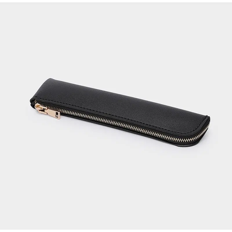 Soft PU Leather Pencil Pen Case Pouch Holder Stationery Bag Zipper Pouch