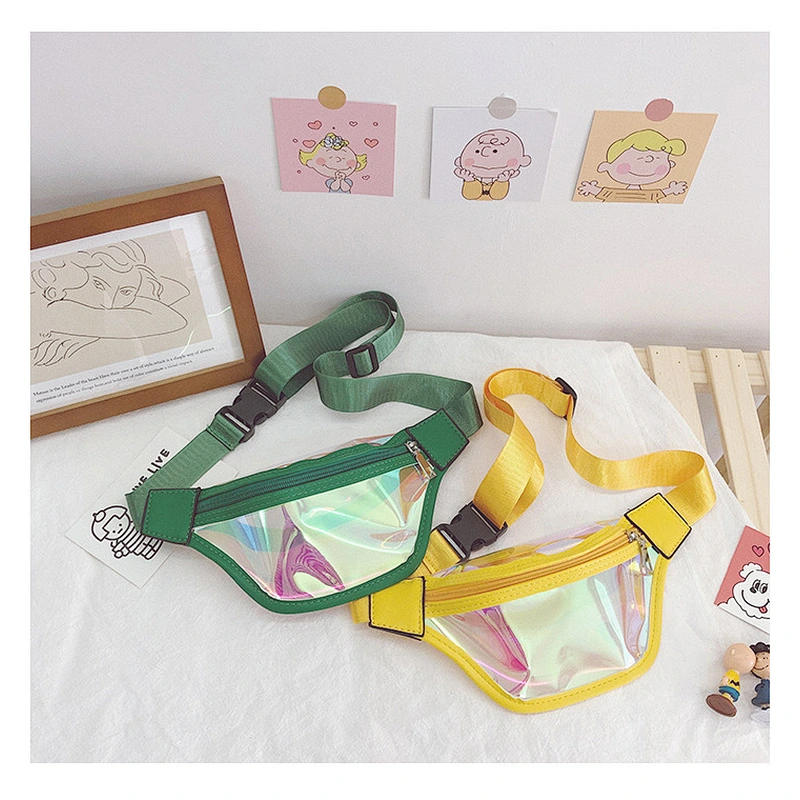 Custom Wholesale Kids Clear Pvc Bum Bag Fashion Jelly Laser Fanny Pack Child Holographic Waist Bag
