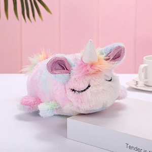 Color Unicorn Doll Pencil Case Makeup Storage Bag Students Children Plush Doll Pencil Case