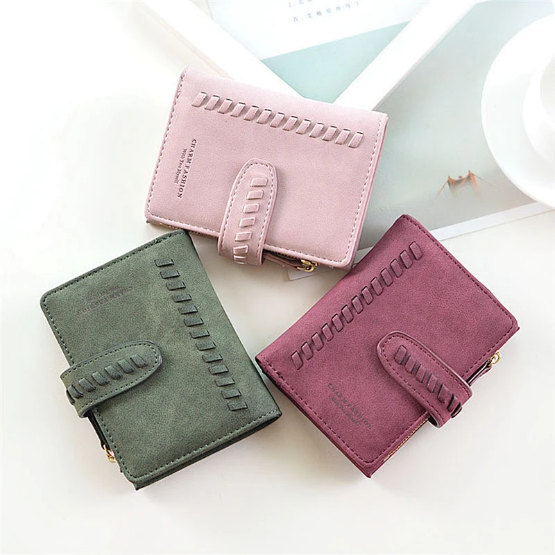 2020 New Fashion Mini Lovely Purse Ladies Short Leather Card Holder Wallets