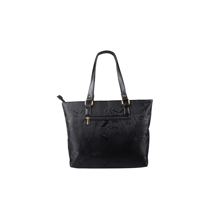 Cheap Plain PU Leather Women Tote Bags Black Ladies Handbags