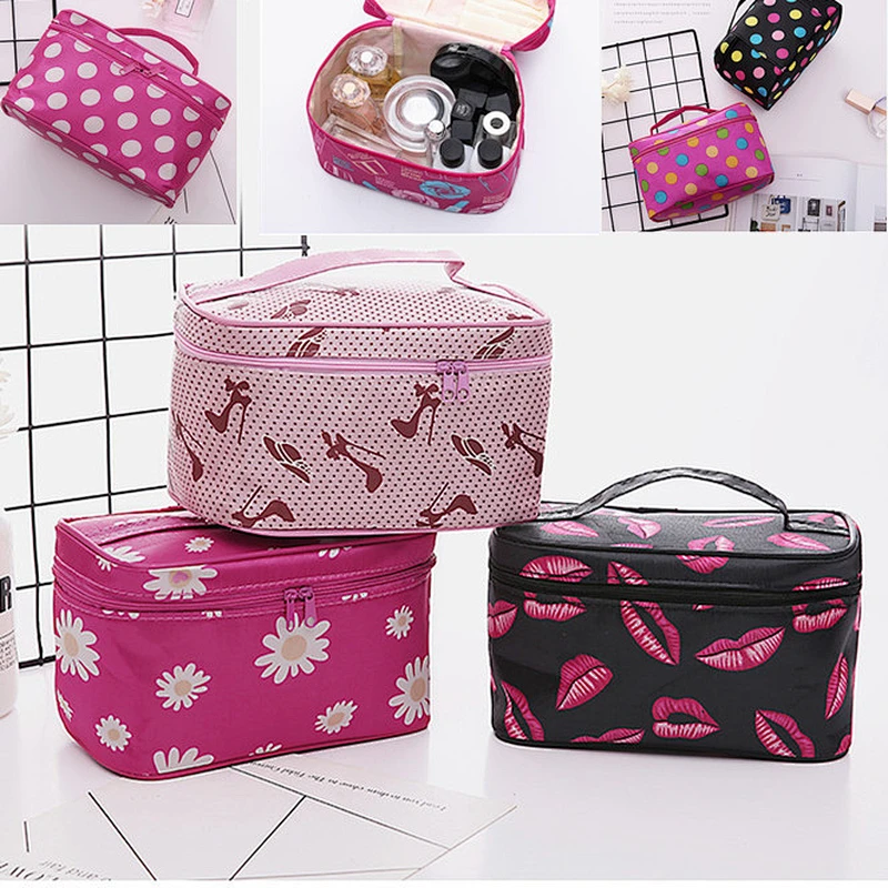 OEM Fashion Lady Bag Luxury Cartoon Zipper Closure Makeup Bag Eco Large Travel Beauty Cosmetic Case