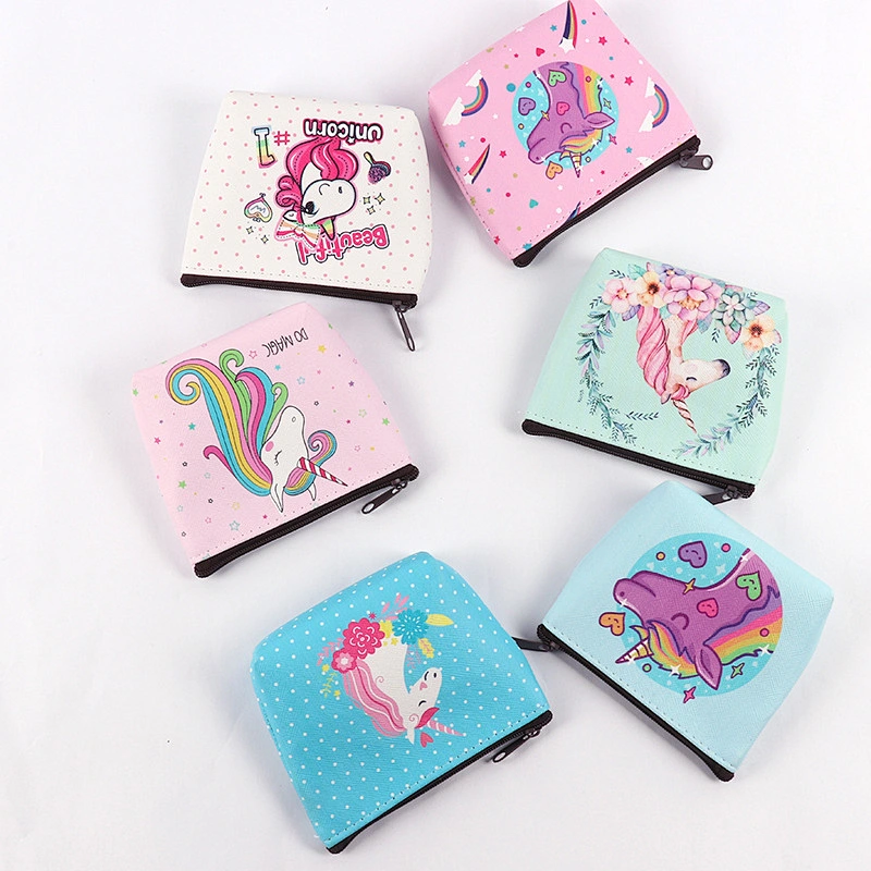 New cute unicorn coin purse small fresh female PVC coin purse candy color