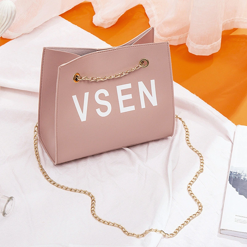 wholesale low cheap price girl crossbody quality fashion women tote purse pu leather handbag vegan sling chain lady shoulder bag