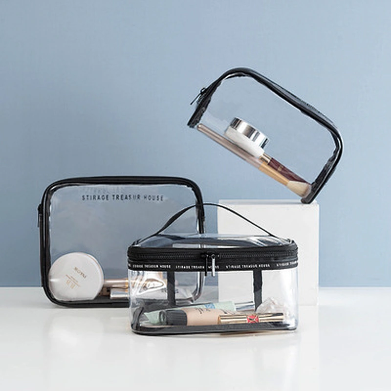 High quality Transparent Makeup Organizers Travel Bag Clear PVC Cosmetic Bag