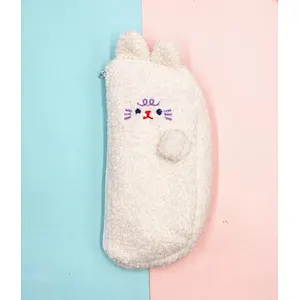 Ins Lamb Plush Cute Animal Shape Pencil Bag Pupils Stationery Storage Bag