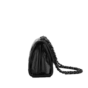New fashion rhombic pu leather chain strap clutch bag single shoulder crossbody bag