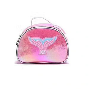 2020 Custom Logo Personality Waterproof Flash Mermaid Laser PU Holographic Portable Cosmetic Bag