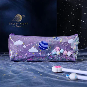 Creative Planet Quicksand Pencil Case Waterproof Gorgeous Stationery Box Laser Pencil Case