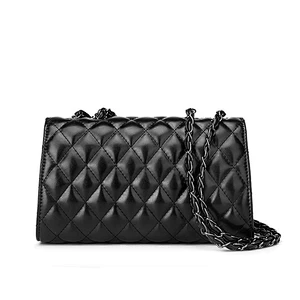 New fashion rhombic pu leather chain strap clutch bag single shoulder crossbody bag