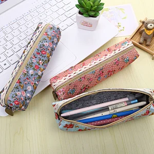 Wholesale Student Supplies Elegant Floral Pencil Case Korea Extended Pencil Case Stationery Bag