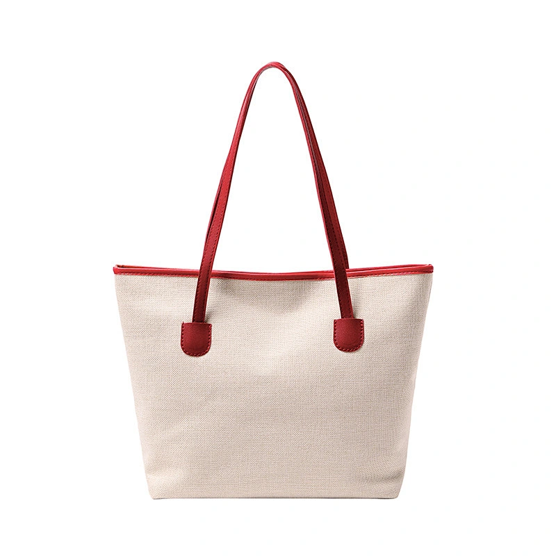 Large Soft Shoulder Bag Women Solid Color Portable Durable Shopping Plain Long Strap PU Tote Bag For Women