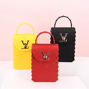New Cute Mobile Phone Purses Cases Small Crossbody Women Jelly Handbags Tote PVC Luxury Bags Jelly Mini Crossbody Bag