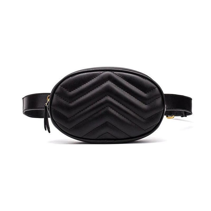 Custom fashion sport running waist bag pu leather ladies fanny pack wholesale
