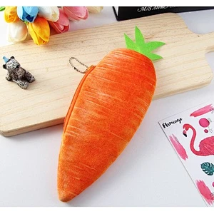 Creative Personality Funny Plush Vegetable Pencil Case Student 3d Simulation Stationery Bag