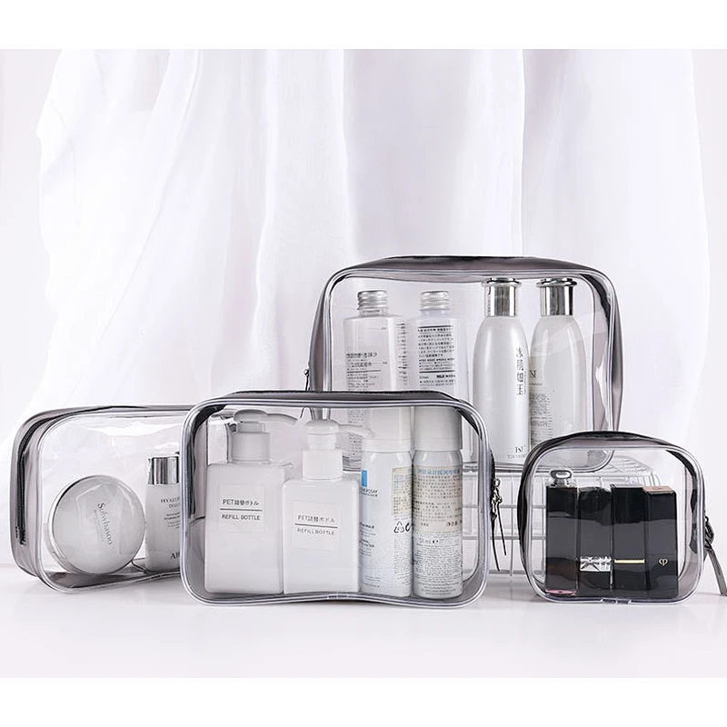 Pvc Cosmetic Bag Transparent Waterproof 2020 New Large-Capacity Portable Travel Separate Packaging Wash Storage Bag