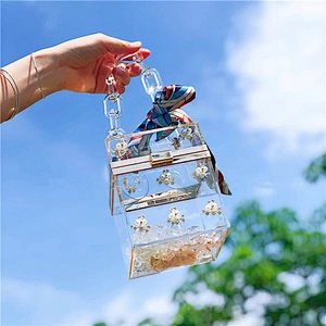 2020 Manufacturer Fashion Women Cosmetic Box Evening Purse Clear Clutch Acrylic Bag