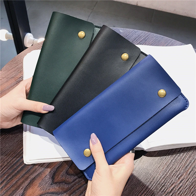 Hot Sale Women Girls Fashionable Professional Genuine Leather Business Wallet with Zipper