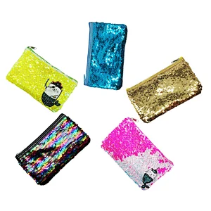 Custom Flip Reversible Sequin Girls Shiny Cosmetic Pouch Glitter Coin Purse Makeup Bags For Girls