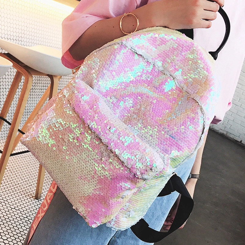 Wholesale Stylish Shining Sequin Backpack For Young Ladies