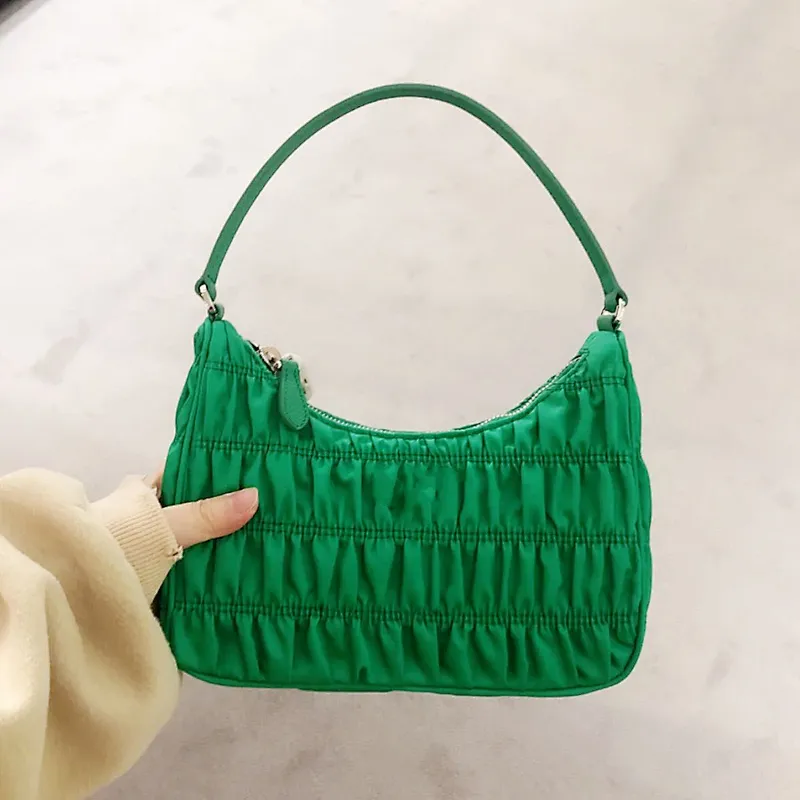 Customized 2020 Summer New Fashion Designers Hobo Pleated Underarm Bags Women Handbags Purses
