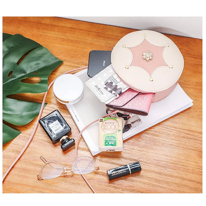 2020 Korean Version New Fashion Diamond Small Round Bag Casual All-Match Single Shoulder Messenger Handbag