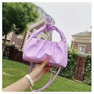 2020 Luxury New Design Cloud Shape Style Pleated Flap Handbags Small Cute Bow Dumpling Clutch Bags