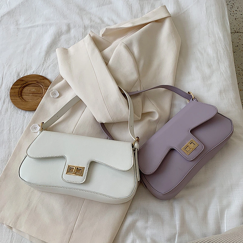 Classic Fashion Joker Pure Color High Quality Leather Women's Shoulder Bag Handbag