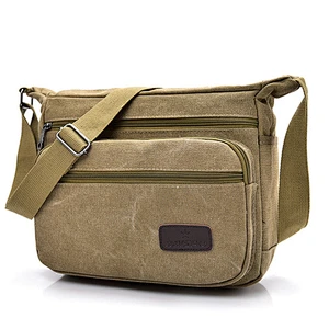 Hot Sell Classic Travel Canvas Crossbody Bag Mens Single Shoulder Messenger Bags