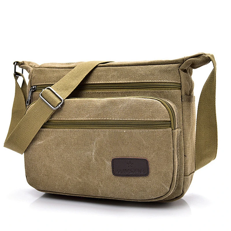 Hot Sell Classic Travel Canvas Crossbody Bag Mens Single Shoulder Messenger Bags