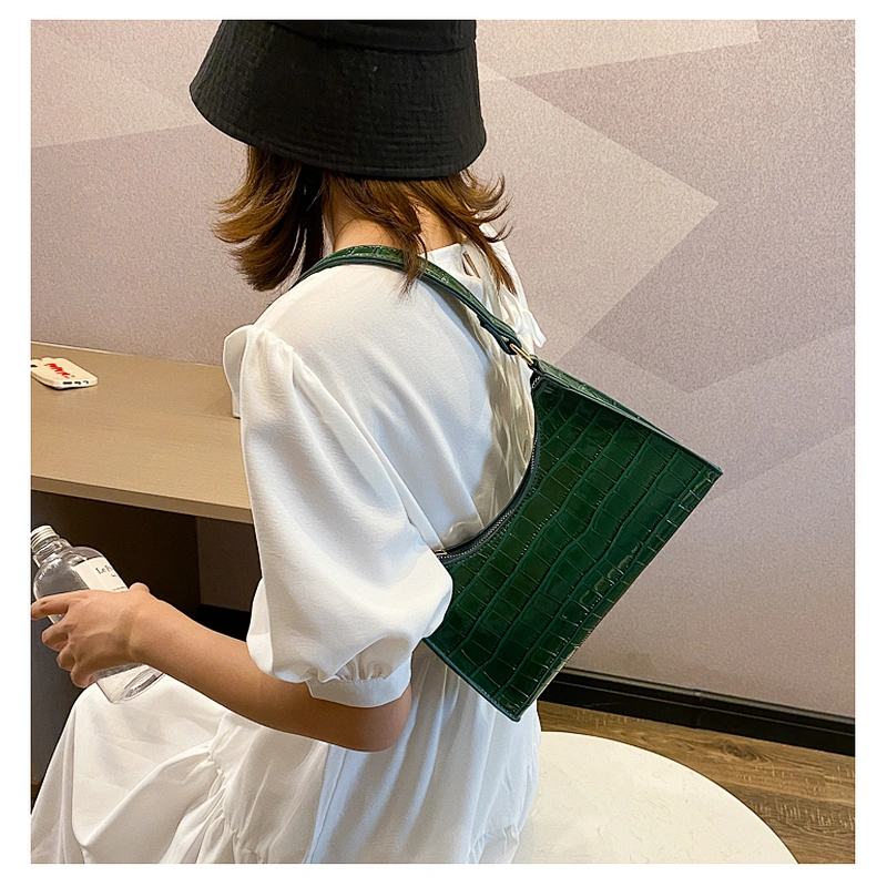 Western Style Underarm Bag Female 2020 Popular All-Match Shoulder Bag Solid Color Soft Small Square Bag